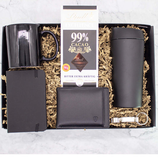 High quality leather wallet gift set for men
