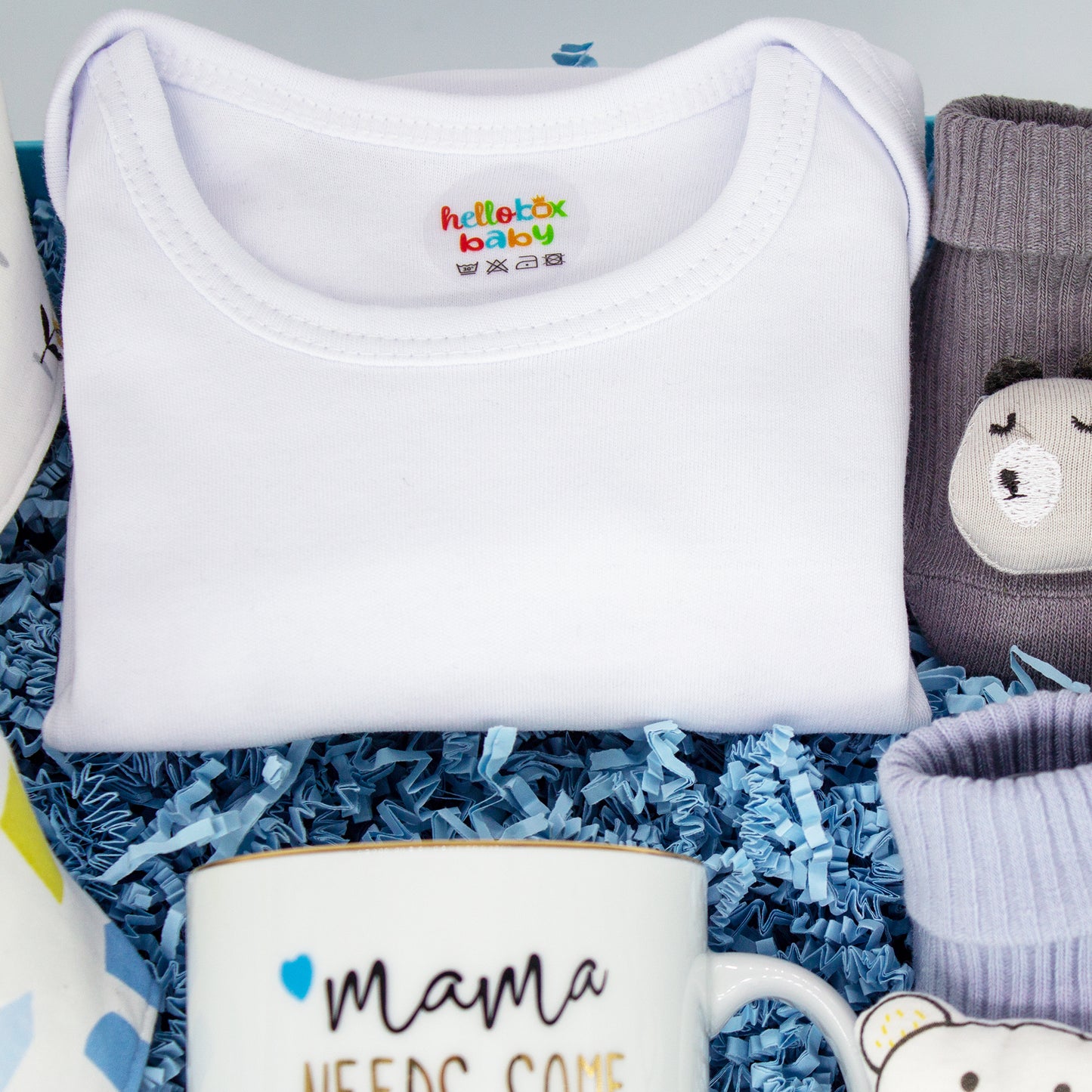 Hellobox Baby Geschenk Junge & Mädchen, Lätzchen, Socken, Geschenkset für Neugeborene Baby und Mama/Geschenk zur Geburt